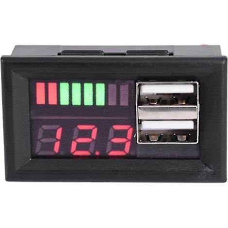 12V Dual-USB-Digitalvoltmeter Spannungsanzeige für Motorrad und Elektromobil (1/4)