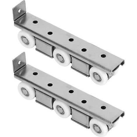 Porte coulissante en bois massif, roulette silencieuse en acier inoxydable, galet de suspension pour porte intérieure (1/5)