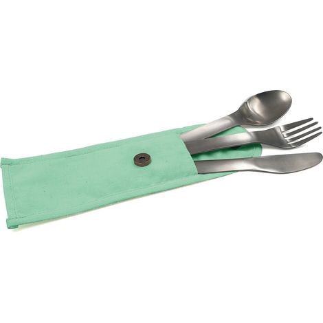 Couverts Nomades En Inox Pochette Verte - Cookut (1/5)