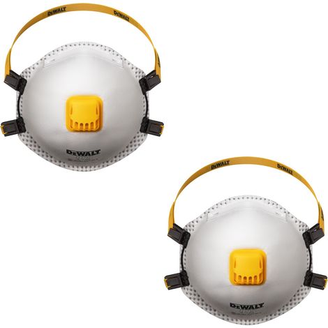 DeWalt Pack of 2 FFP3 Disposable Particulate Respirator Dust Masks with Adjustable Fit (1/5)