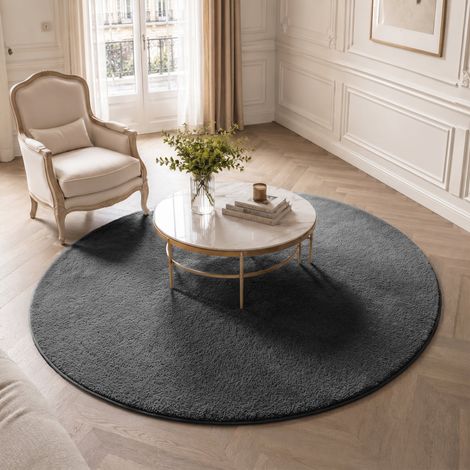 VOUNOT® Alfombra Moderna para Salón ф160cm, Antracita