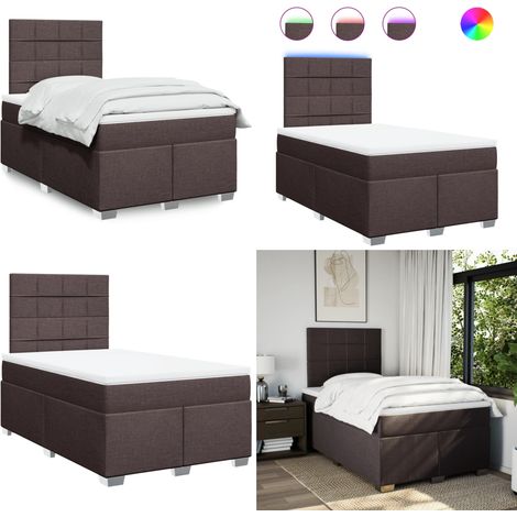 vidaXL Boxspringbett mit Matratze Dunkelbraun 120x190 cm Stoff (1/5)