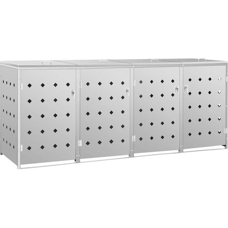 Maison Exclusive - Mülltonnenbox für 4 Tonnen 240 L Edelstahl (1/5)