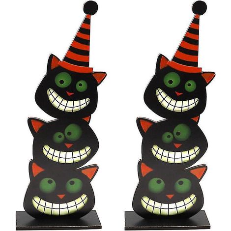 2-teilige Holzdekoration für Halloween