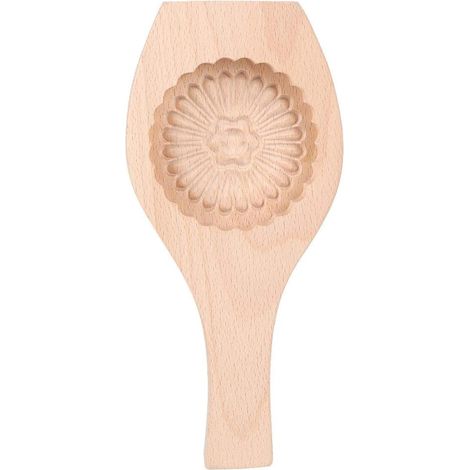 Wunderschöne DIY-Mondkuchenform mit Blumenmuster, handgefertigte Kuchenform aus Holz für Muffins, Mondkuchen, Kekse, Schokolade, Kürbiskuchen (Nr. 7 Stereo Monomode) (1/5)