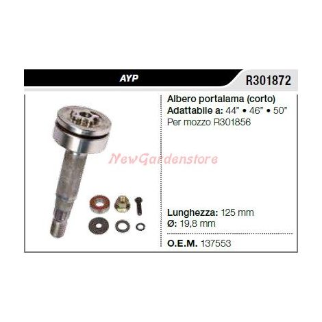 Albero portalama AYP corto per trattorino rasaerba tagliaerba 40" 46" 50" R301872