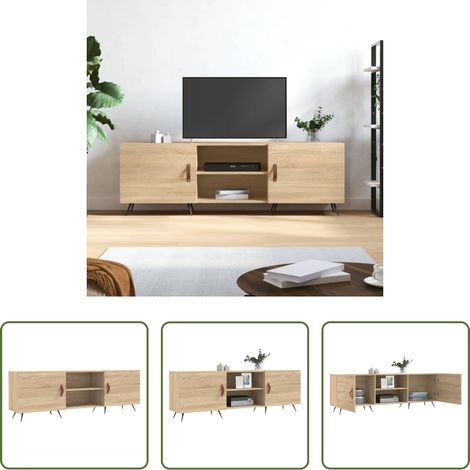 vidaXL TV-Schrank Sonoma-Eiche - TV-Schrank Sonoma-Eiche 150x30x50 cm Holzwerkstoff (1/5)