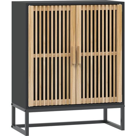 Buffet noir 60x30x75 bois d'ingénierie (1/5)