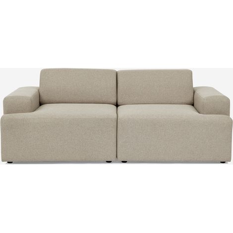Divano 2 posti in tessuto design moderno 202x100x76cm Acamar - Beige