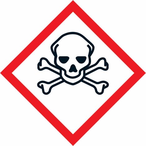 Cartello adesivo “Pittogramma GHS06 – Tossico acuto”