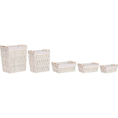 Panier macramé blanc pour déco intérieure chic - Macramé métal blanc naturel