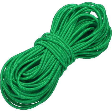 Corde élastique de 0,3 cm x 124,7 m en polyester très résistant pour kayak, bâche, bateau, tente, camping, loisirs créatifs, vert gazon (1/5)