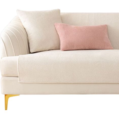 Housse de canapé en chenille antidérapante pour canapé 1/2/3/4 places en forme de L, couleur unie, douce et lavable, protège-meubles et convient aux chiens et chats. (1/5)