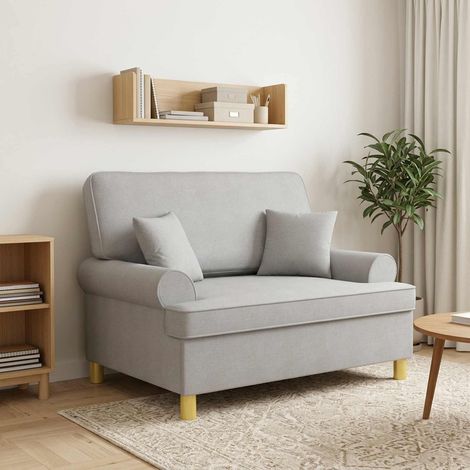 vidaXL Fauteuil XXL avec coussins Gris nuage Tissu (1/5)