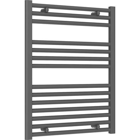 Reina Diva Anthracite Electric Towel Rail 800mm High x 600mm Wide (+ Anthracite Thermostatic Touch Element) (1/5)