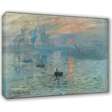 Lupia - Quadro su Tela il Meglio dell'Arte, 50x70 cm IMPRESSIONE LEVAR DEL SOLE - MONET, Riproduzione d'Arte su Tela, Montato su Telaio in Legno 3 cm, Made in Italy (1/4)