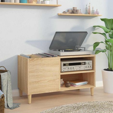 vidaXL Mobile Porta Dischi Rovere Sonoma 84,5x38x48 Legno