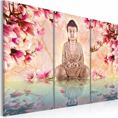 Tableau méditation de bouddha - 90 x 60 cm (1/4)
