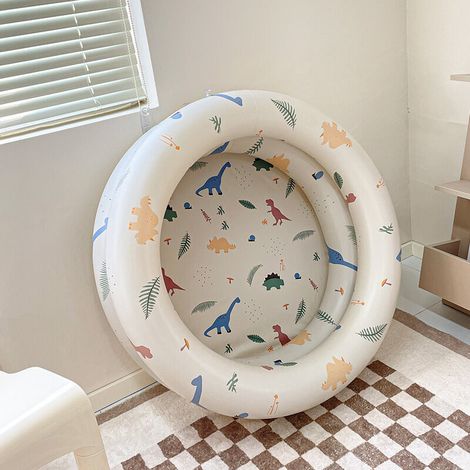 Piscine Enfant Ronde,Pataugeoire Gonflable Bebe, Intérieure et Extérieure Jouets, Animé Dinosaure 85 x 25 cm
