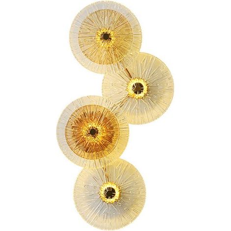 Applique murale en verre et laiton, luminaire moderne LED lotus, spots cuivre élégant, fixation murale filaire, décoration salon chambre, 1 pièce. (1/4)