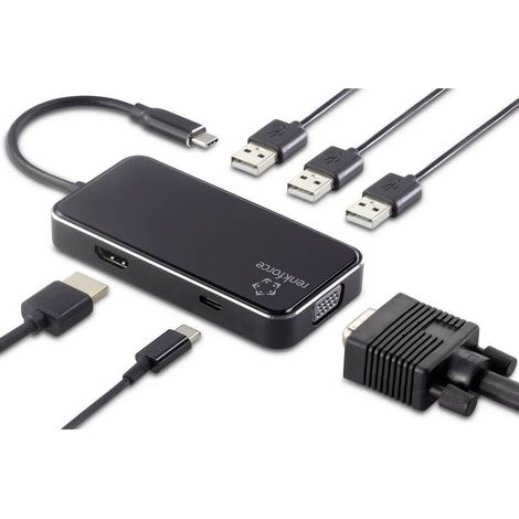 [NEUWERTIG] B-Ware Renkforce USB-C Dockingstation RF-HUB-230 6 Port HDMI Power Delivery schwarz (1/2)