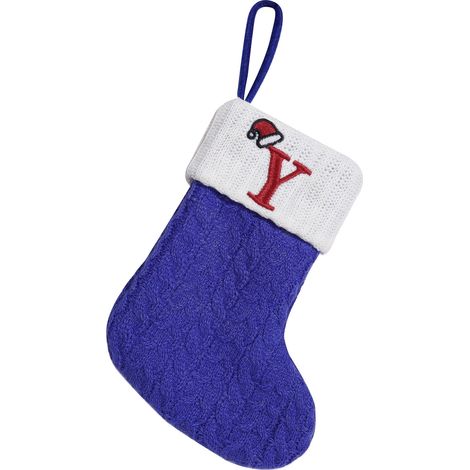 Chaussette De Noël - En Fibre De Polyester - Pour Décoration De Cheminée Ou Arbre De Noël - Avec Initiale Brodée - 16 X 18 Cm - 1 Pièce (1/3)