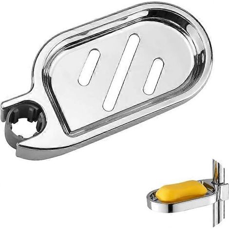 HONORNIC - Porte-savon réglable pour barre de douche, porte-savon à pince pour salle de bain, porte-savon de douche en ABS (22 mm)