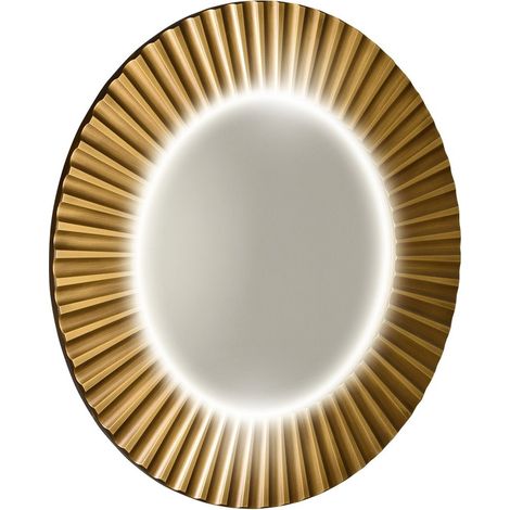 Miroir rond PRIDE STRIP avec éclairage LED dans le cadre dia. 75 cm, bronze (1/4)
