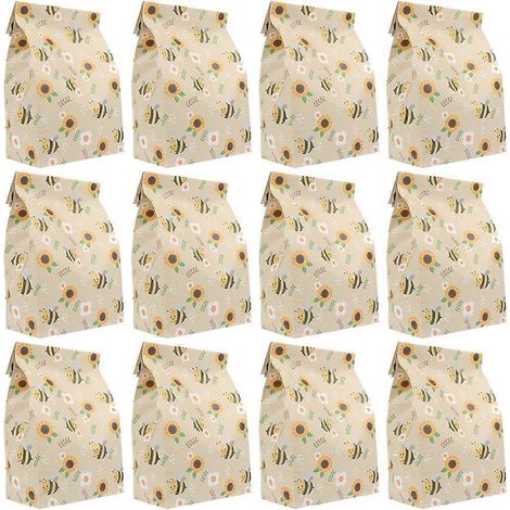 Lot de 12 sacs cadeaux en papier pour bonbons, dragées, gâteaux et autres gourmandises.-18.00X9.50X0.30CM (1/4)