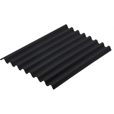 Lastra ondulata da copertura ONDULINE. Dimensioni 100 x 76 cm. Colore nero