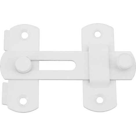Verrou de porte coulissante, loquet à bascule, pêne dormant avec vis pour porte, fenêtre, placard et jardin, acier inoxydable blanc brillant (1/5)