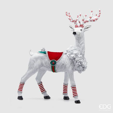 EDG Enzo De Gasperi Base per Albero Natale Cervo per Pino H 102 Cm L 81 Cm P 38 Cm Bianco