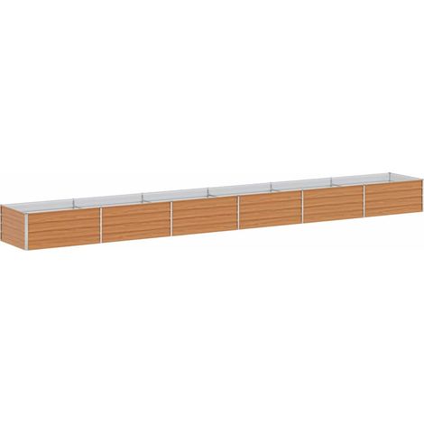 Garden Raised Bed Light Brown 600 x 80 x 45 cm Galvanised Steel vidaXL