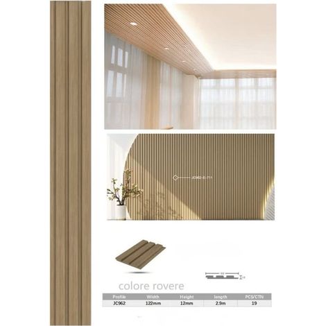 TrAdE Shop Traesio - Pannello Decorativo 3d Effetto Rovere 12x122x290 Cm Doghe Verticali In Ps - (1/4)