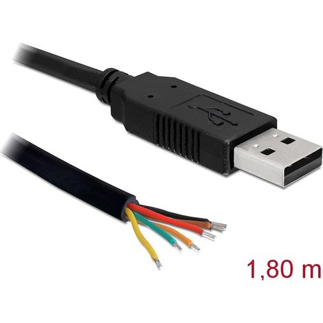 Convertidor USB 2.0 macho Serial-TTL 6 open wires 1.8 m (5 V)