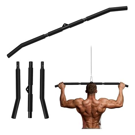 Barre de tirage lat 102 cm, poignée antidérapante sur toute la longueur, barre Lat Pulldown pour machine à poulies, prise étroite et large (1/5)