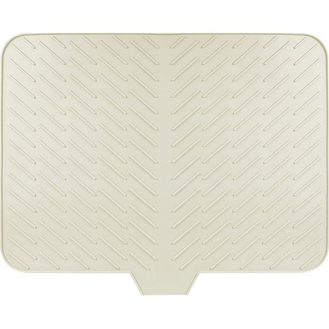 Silikon-Abtropfmatte, Trockenmatte, 58 x 43 x 1,2 cm, Silikonmatte mit Abfluss, Spülbeckenmatte, rutschfest, hitzebeständig, für Küchenarbeitsplatten oder Spülbecken, beige (1/5)