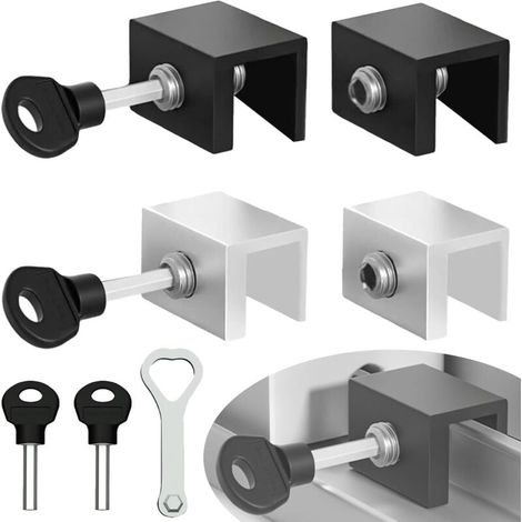 Set di 4 serrature per porte scorrevoli da 10 mm, serrature per porte scorrevoli, serrature per finestre per porte scorrevoli con chiave (1/3)