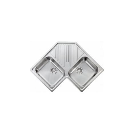 Lavello ILARIA 83x83 2 vasche + gocciolatoio ACCIAIO INOX (1/5)