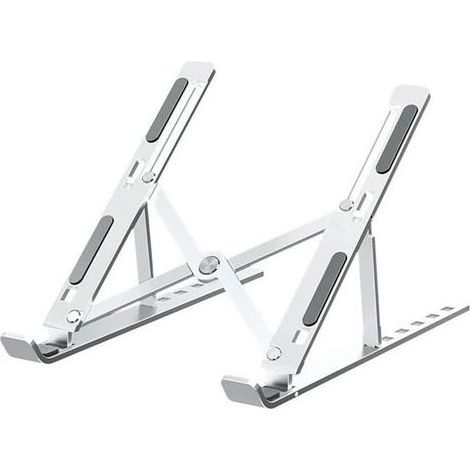 Leichter Laptopständer aus Aluminium – Faltbar und tragbar – Effiziente Belüftung – 6 verstellbare Stufen – Abmessungen: 16,5 x 24 cm (1/4)
