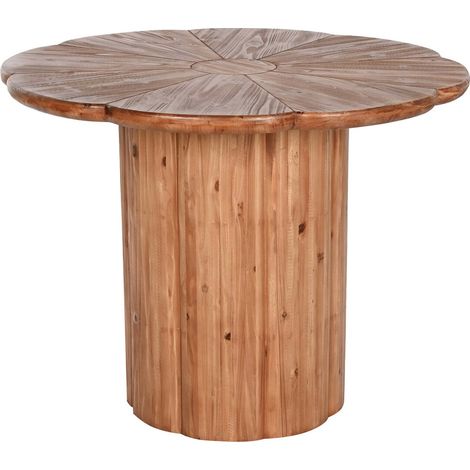 Table de salon ronde en bois pour votre intérieur élégant - Bois naturel légèrement veiné (1/4)