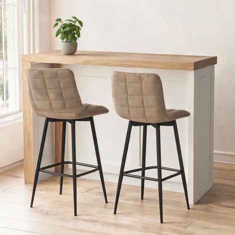 Tabouret de bar marrone en poliestere Metallo 45 x 47 x 84 cm (1/5)