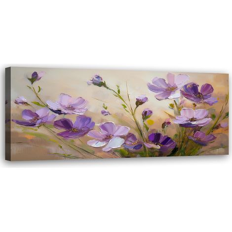 Tableau déco Fleurs violettes Plantes Nature 90x30 (1/5)