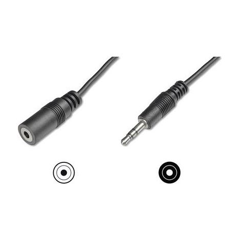 DIGITUS AK-510200-030-S audio cable 2.5 m 3.5mm Black - Câbles audio (3.5mm, Mâle, 3.5mm, Femelle, 2.5 m, Noir) (1/3)