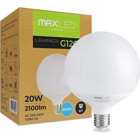 G120 Ampoules LED E27 20W Équivalent 160W 2100LM 6500K Blanc Froid Angle de Lumière 180° Ampoule GU10 LED Efficacité Energétique Non-Dimmable Ø120 x 158mm (1/5)