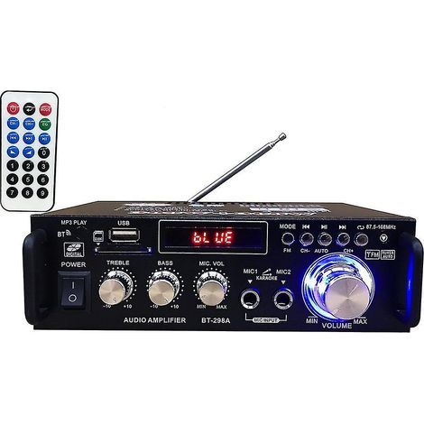 Amplificateur audio Bluetooth 600W – Subwoofer pour home cinéma – Réglages analogiques – Entrée USB et MP3 – Télécommande incluse (1/5)