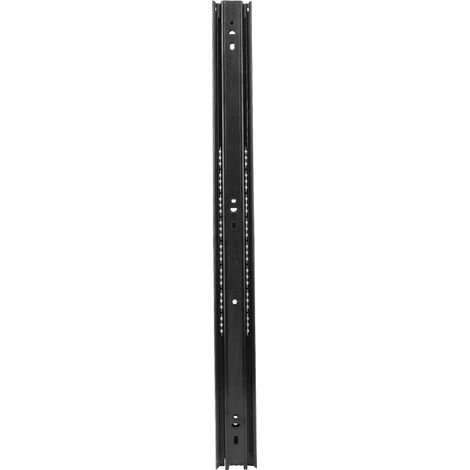 Paire de glissières de tiroir 22 pouces, acier laminé à froid, 3 sections télescopiques, pour meuble mobile, couleur noire, lot de 2 (1/5)