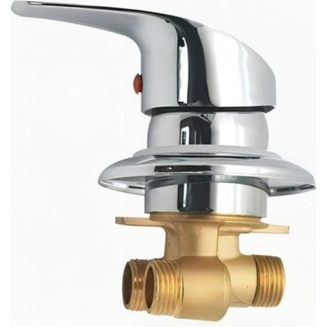 Tigrezy - Mezclador de ducha para cabina de ducha, grifo de ducha de latón, desviador de salida, grifo mezclador de ducha cromado, conector G1/2, mezclador de agua fría