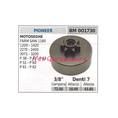 PIONEER Kettenrad Motor Kettensäge FARM SAW 1160 1200 1420 3/8' Zähne 7 001730
