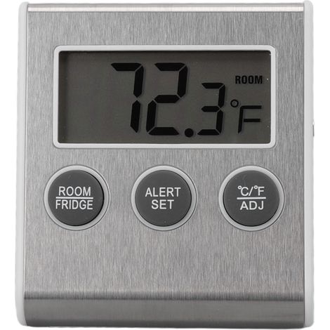 Thermomètre numérique pour réfrigérateur avec alarme et fonction mémoire, petit thermomètre pour congélateur avec aimant pour laboratoire, blanc (1/5)